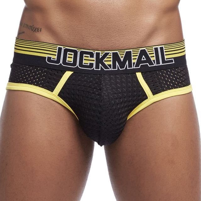 JM355 Yellow Mens Mesh Briefs