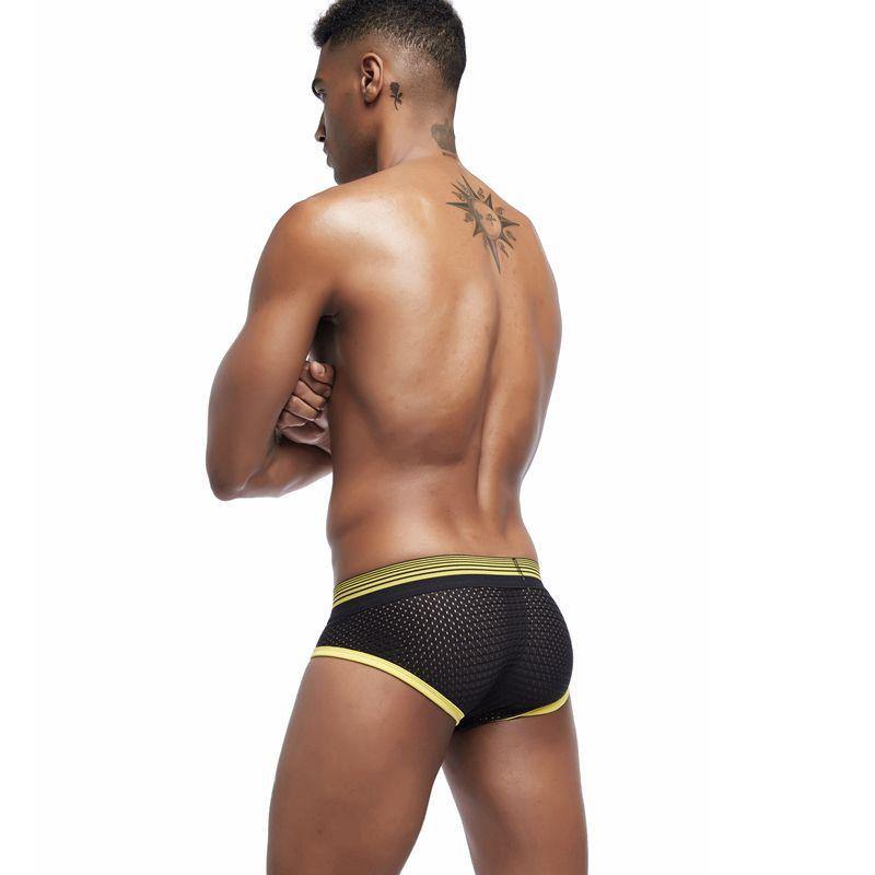 JM355 Yellow Mens Mesh Briefs - Down South Undies