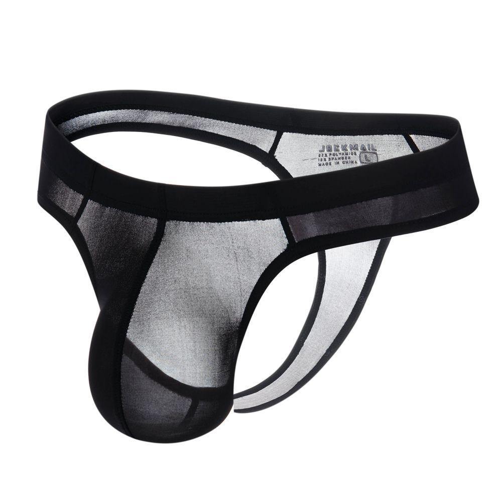 JM290 Black Mens Ice Silk Thong/ G-String - Down South Undies